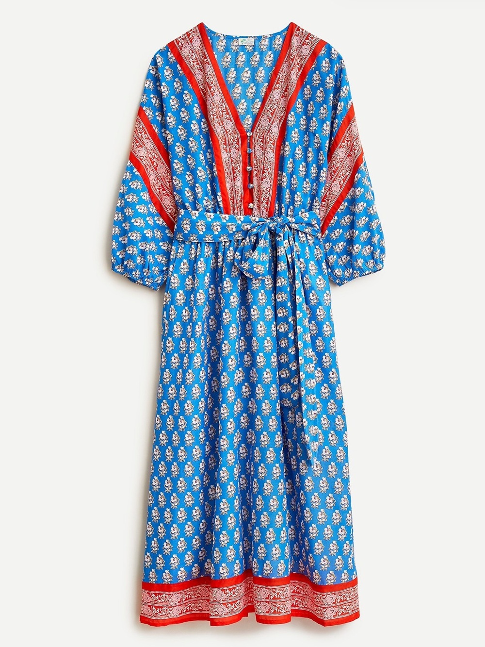 J Crew V-neck cover-up dress in classic block print Size M